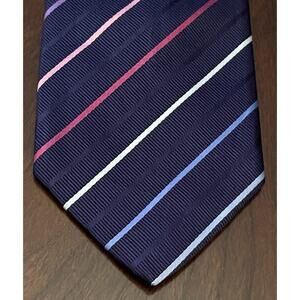 T.m. Lewin Blue Pink 100% Silk Men’s Neck Tie